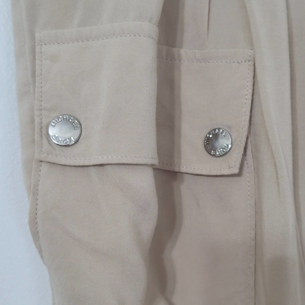 Michael Kors Utility Pants 4 Beige Neutral Pockets Mid Rise Casual Pockets - Picture 5 of 10